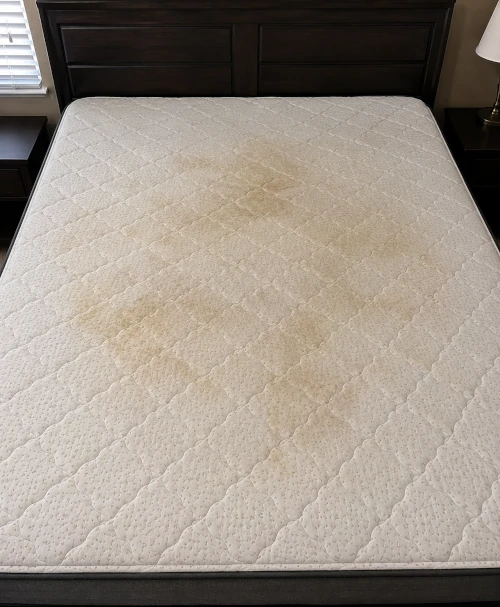 King Mattress — Sweat Stains before cleaning